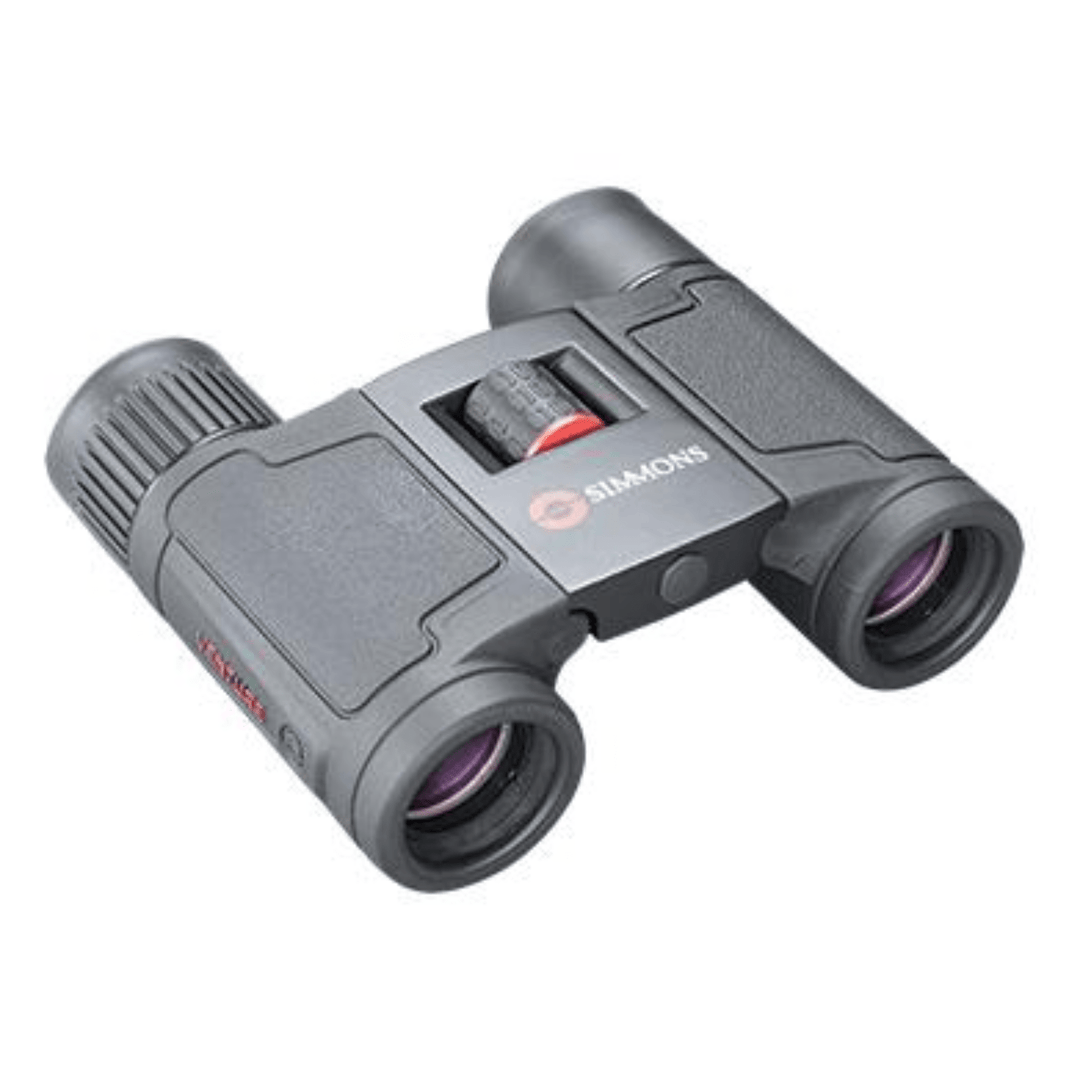Chattanooga Simmons Venture 8x21mm compact black folding roof binoculars for outdoor viewing and nature observation.