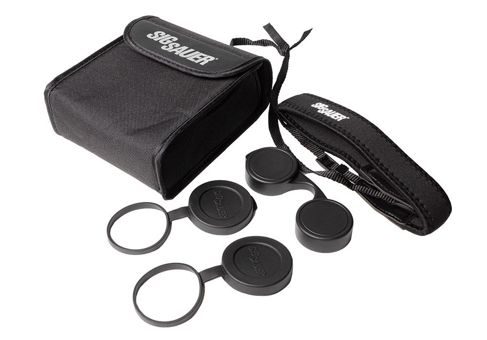 Chattanooga Sig Buckmasters 10x42mm binoculars with durable black body and large objective lenses for outdoor wildlife viewing.