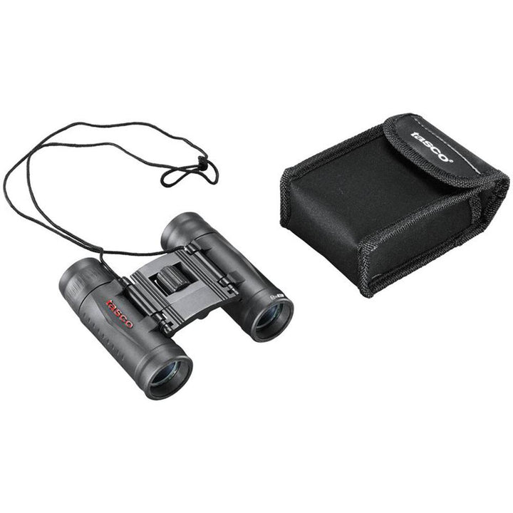 Chattanooga Tasco Essentials 8x21mm black compact roof binoculars with fully coated optics for clear viewing.