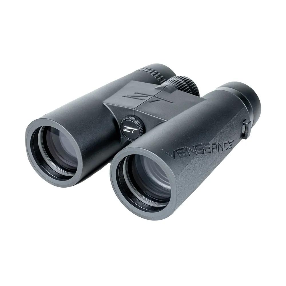 Chattanooga ZeroTech Vengance ED 8x42 black binoculars for outdoor birdwatching and travel, featuring a durable design.