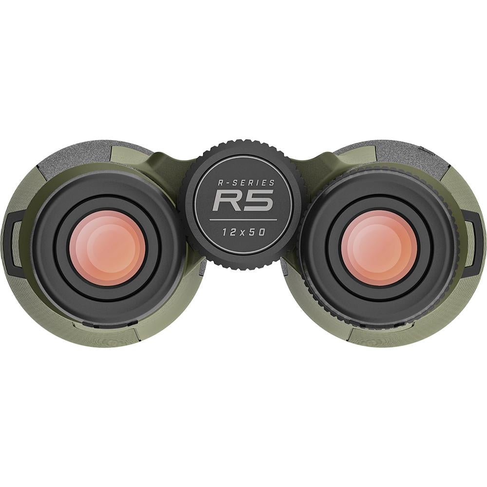 Chattanooga 12x50 Trophy R5 Ranger Green roof prism binoculars with dielectric FMC coating for outdoor and wildlife viewing.