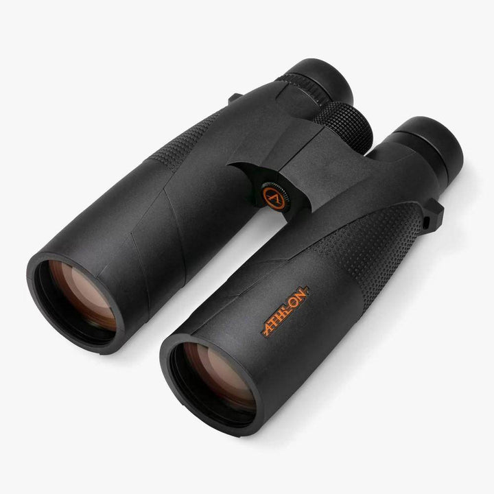 Chattanooga Athlon Optics Cronus G2 UHD 15x56 binoculars showing large eyepieces and durable body for outdoor viewing.