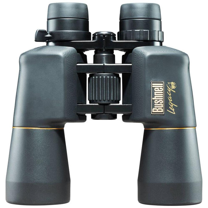 Chattanooga Bushnell 10-22x50mm black Porro prism binoculars with water-resistant design and zoom feature.
