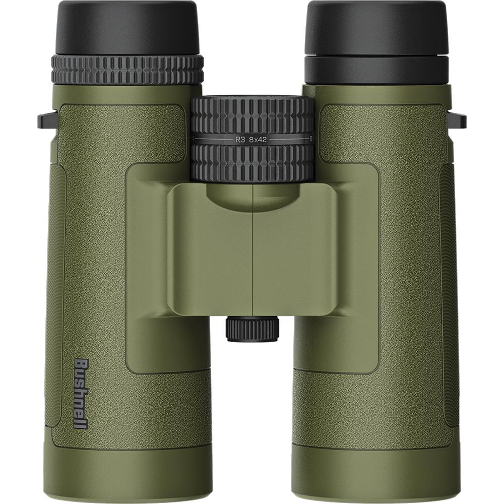 Chattanooga Bushnell Banner R3 8x42 binoculars in ranger green with waterproof optics and carrying case, outdoor viewing gear