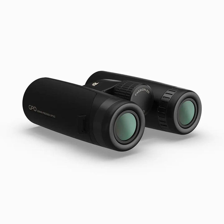German Precision Optics Passion ED Binoculars 8x42 in charcoal black, featuring durable design and high-quality ED glass.