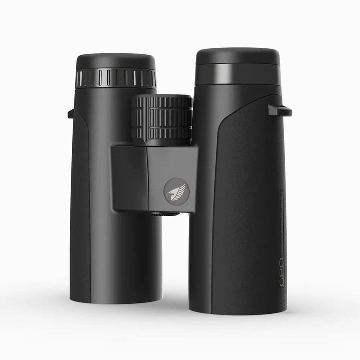 German Precision Optics Passion ED Binoculars 8x42 in charcoal black, featuring high-quality optics and a sleek design.