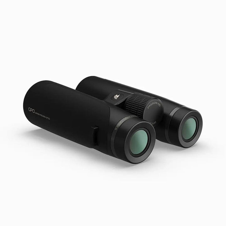 Chattanooga GPO Passion HD Binoculars 10x42 in charcoal black with high clarity and adapter for enhanced viewing.