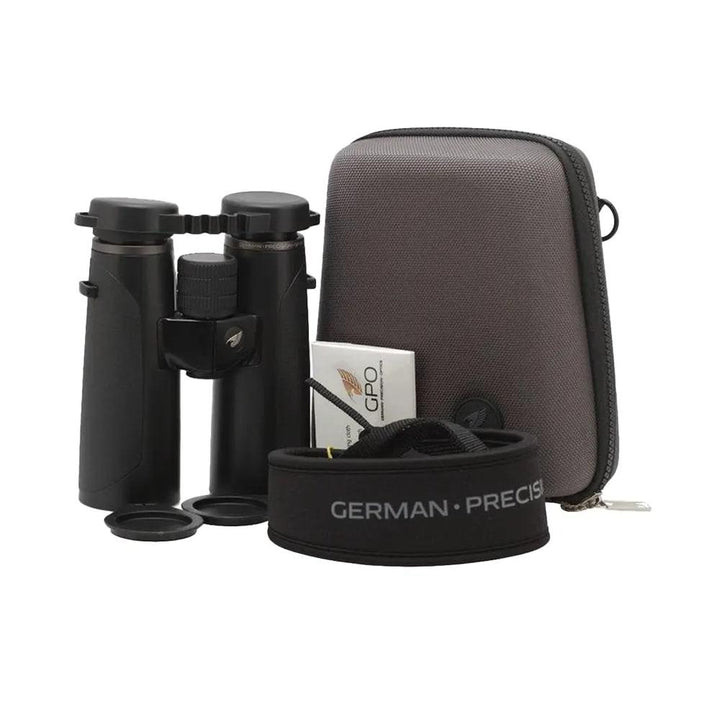 Chattanooga GPO Passion HD Binoculars 10x42 in charcoal black with high clarity and included adapter for enhanced viewing.