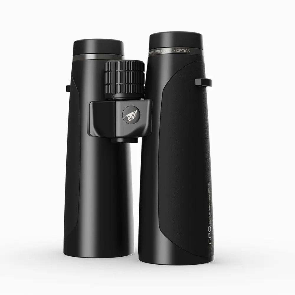 Chattanooga GPO Passion HD Binoculars 12.5x50 in charcoal black with high clarity and adapter for outdoor viewing.