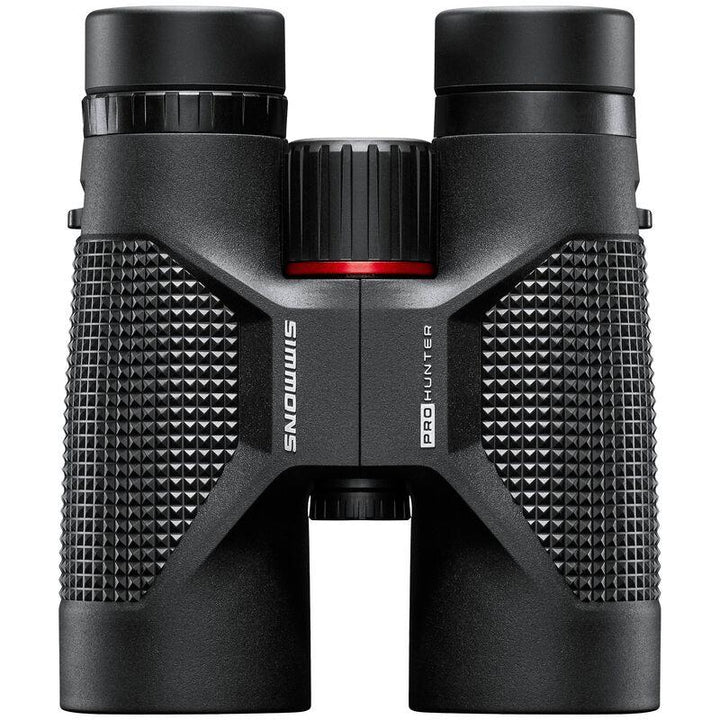 Chattanooga Simmons Pro Binoculars 10x42mm waterproof fogproof optics with black case for outdoor viewing and nature observation.