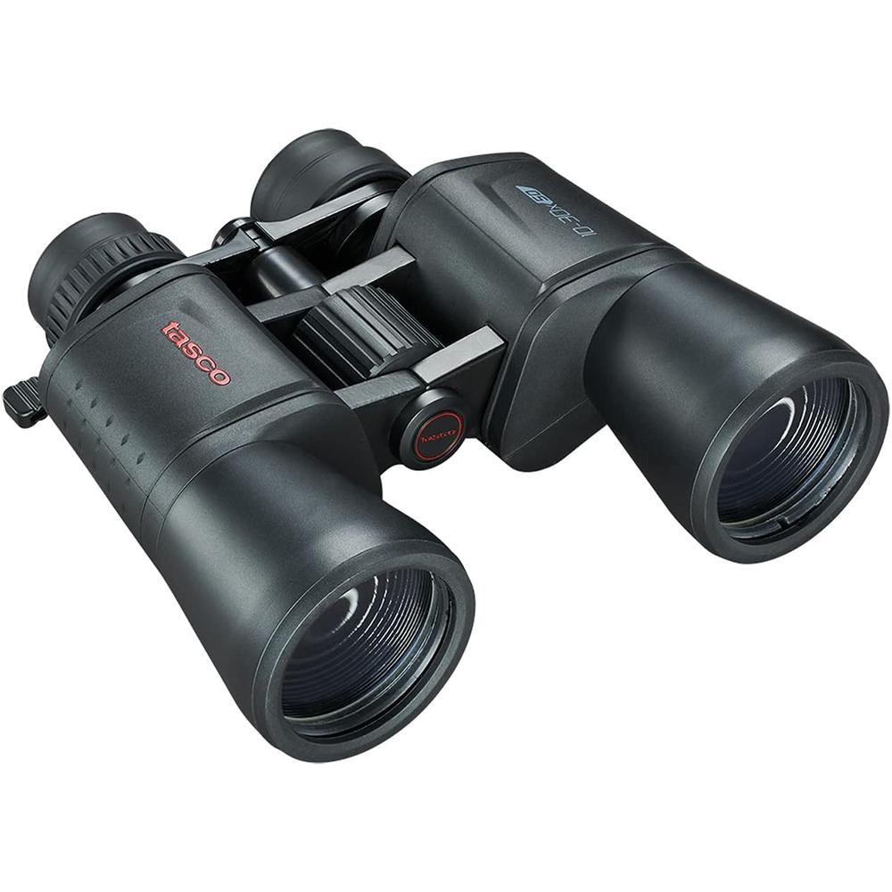 Chattanooga Tasco 10-30x50 black Porro MC zoom binoculars with a box design and adjustable magnification.