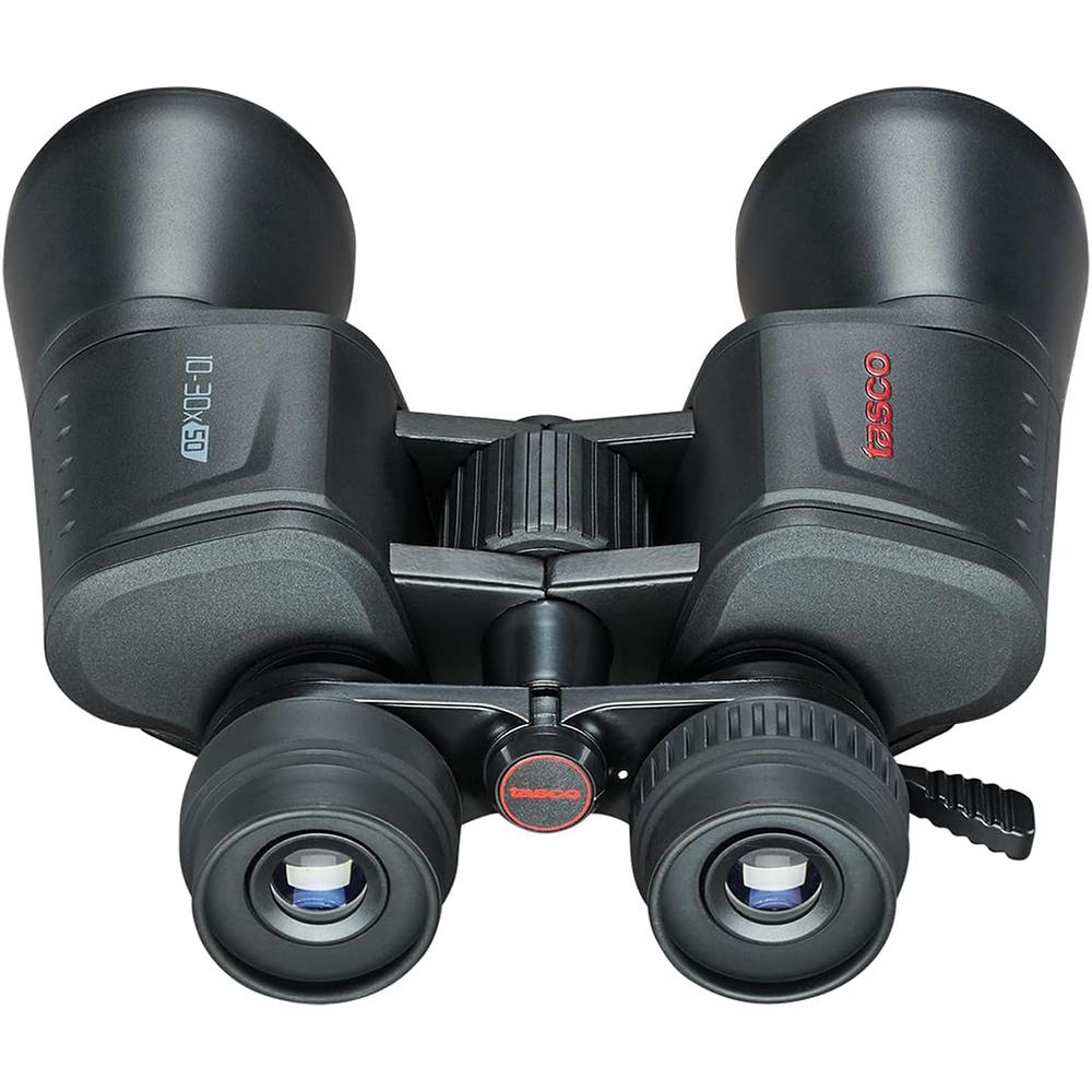 Chattanooga Tasco 10-30x50 black Porro MC zoom binoculars with adjustable focus and durable black body, ideal for outdoor viewing