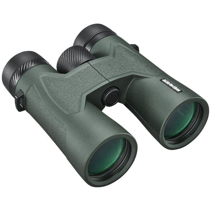 Chattanooga Weaver Classic Series 10x42 binoculars in green for outdoor birdwatching and travel, featuring IPX7 waterproof design
