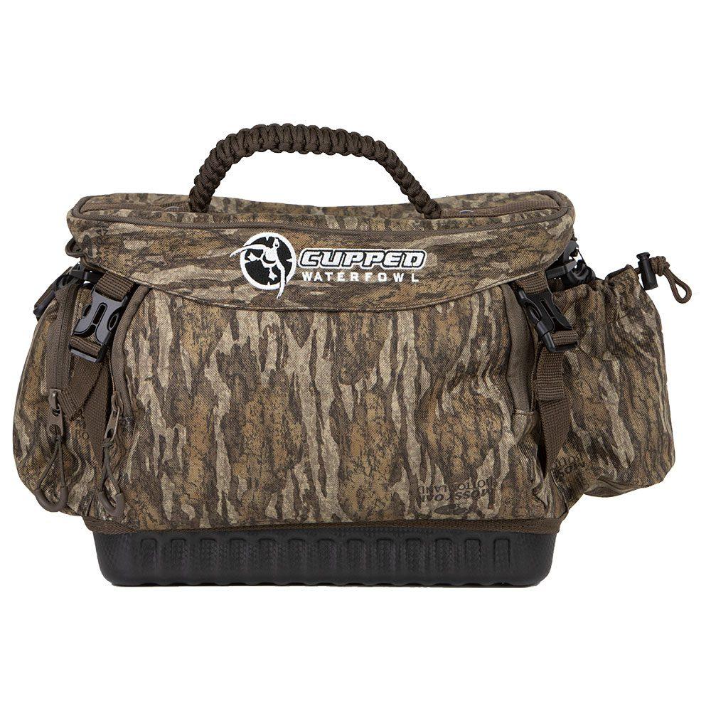 Cupped medium floating blind bag by Chattanooga in Mossy Oak Bottomland camouflage for outdoor gear storage.