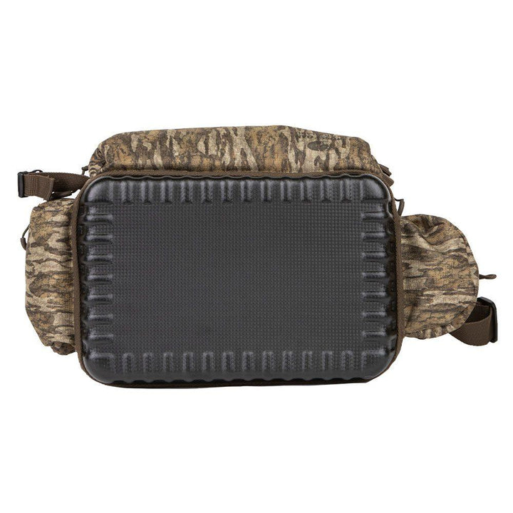Cupped medium floating blind bag by Chattanooga in Mossy Oak Bottomland camo for outdoor gear storage