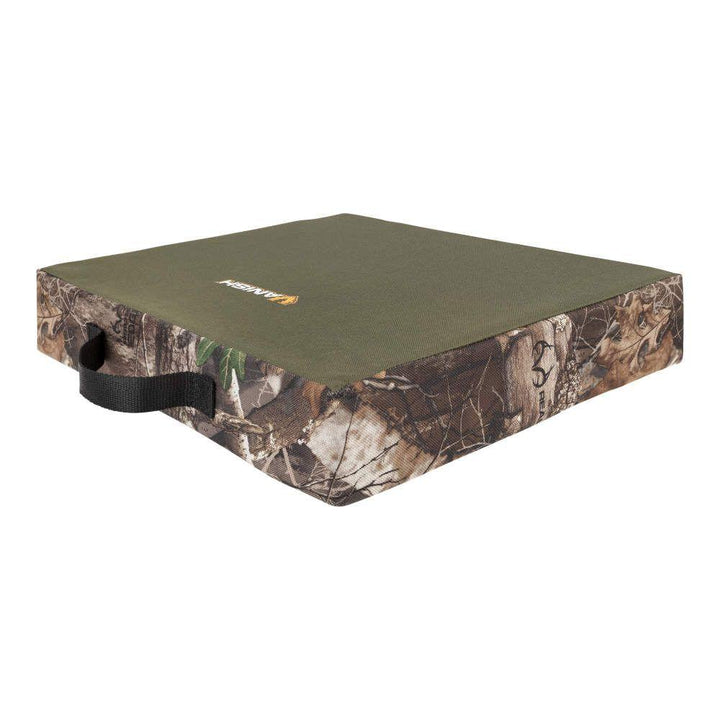 Chattanooga Allen Vanish Comfort Seat Cushion with edge camo pattern, portable foam blind chair travel pad for outdoor use