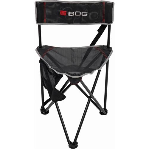 Chattanooga BOG tripod ground blind chair with lightweight aluminum frame and padded seat, supports up to 300 pounds.