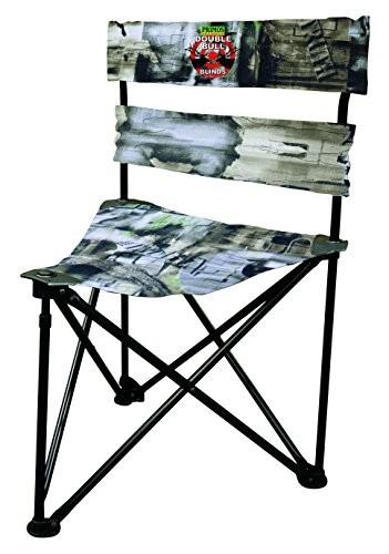 Chattanooga Primos Double Bull Tri Stool camouflage portable outdoor blind chair with comfortable seating for hunting or outdoor activities.