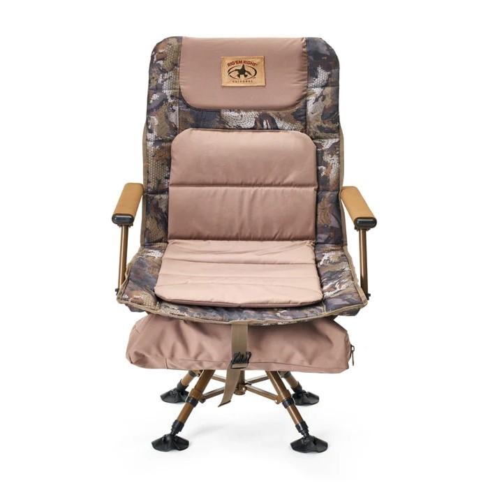 Chattanooga Rig Em Right Hyde 360 swivel blind chair in Gore Optifade Timber with comfortable seat for hunting or outdoor use