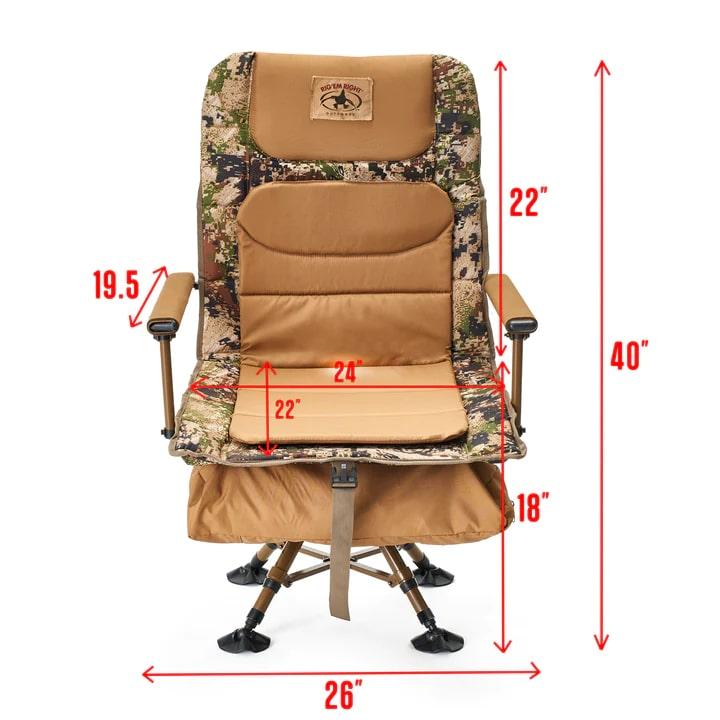 Chattanooga Rig Em Right Hyde 360 swivel blind chair in Gore Optifade Timber with comfortable seating for hunting.