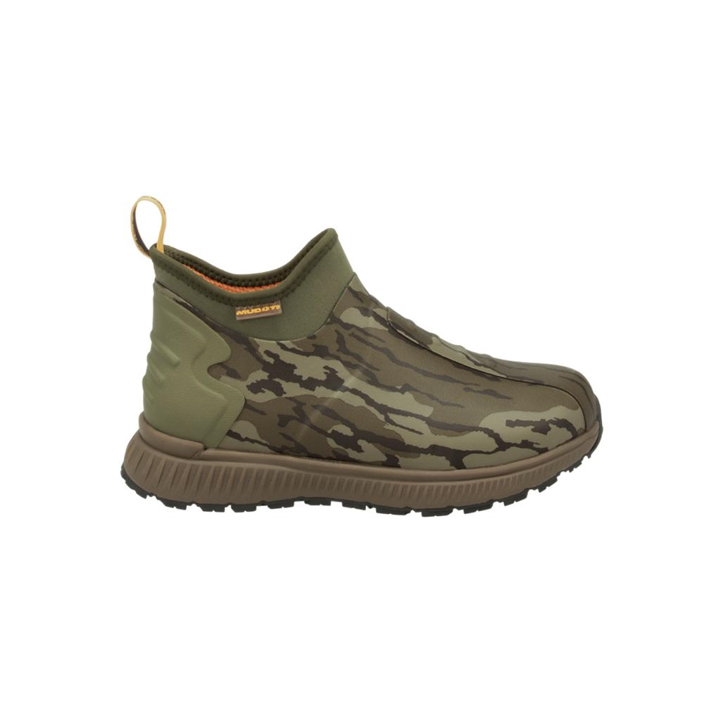 Chattanooga Muddy DV8 ankle boot in Mossy Oak Bottomland camouflage, size 9D, outdoor footwear with rugged comfort and style.