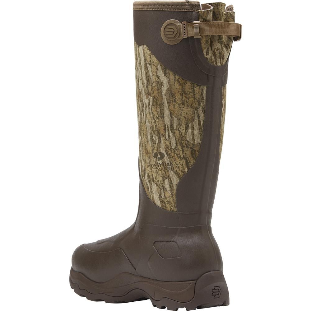 Chattanooga LaCrosse Alpha Agility 17-inch Mossy Oak Bottomland hunting boots with 800G insulation, outdoor size 9.