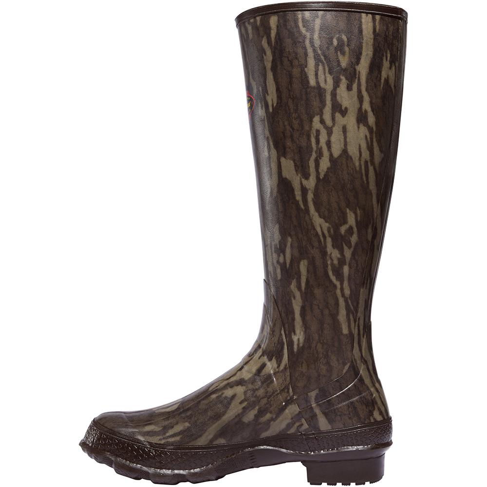 Chattanooga LaCrosse Grange 18 NWTF Mossy Oak Original Bottomland hunting boots, size 9, with camouflage pattern and rugged design