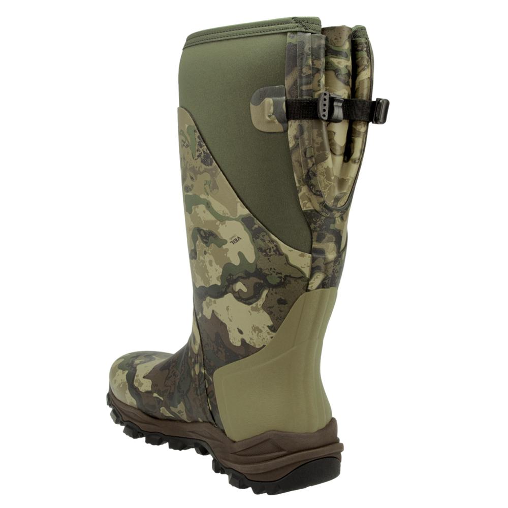 Chattanooga Muddy DV8 17-inch non-insulated outdoor boots, size 10D, with rugged Veil Canyon hybrid design, suitable for outdoor activities.
