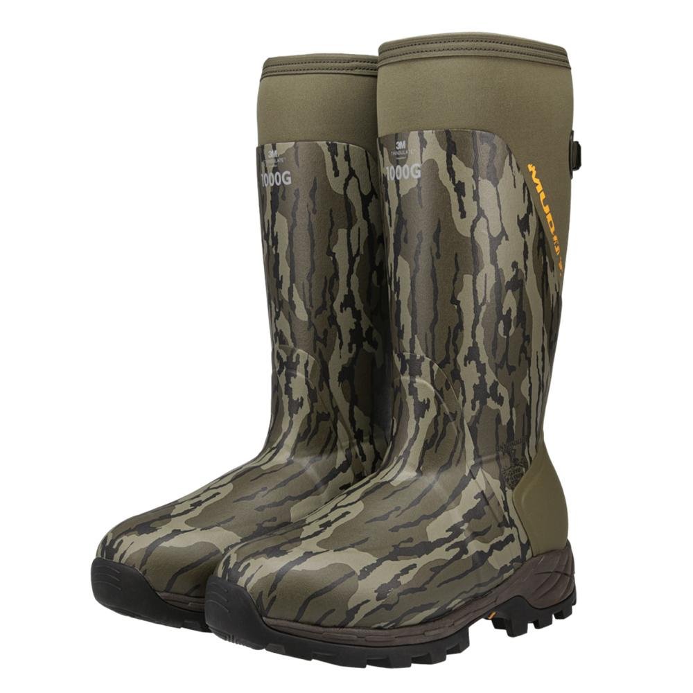 Chattanooga Muddy DV8 17-inch insulated boot with Mossy Oak Bottomland camouflage, 1000G insulation, size 8D outdoor footwear