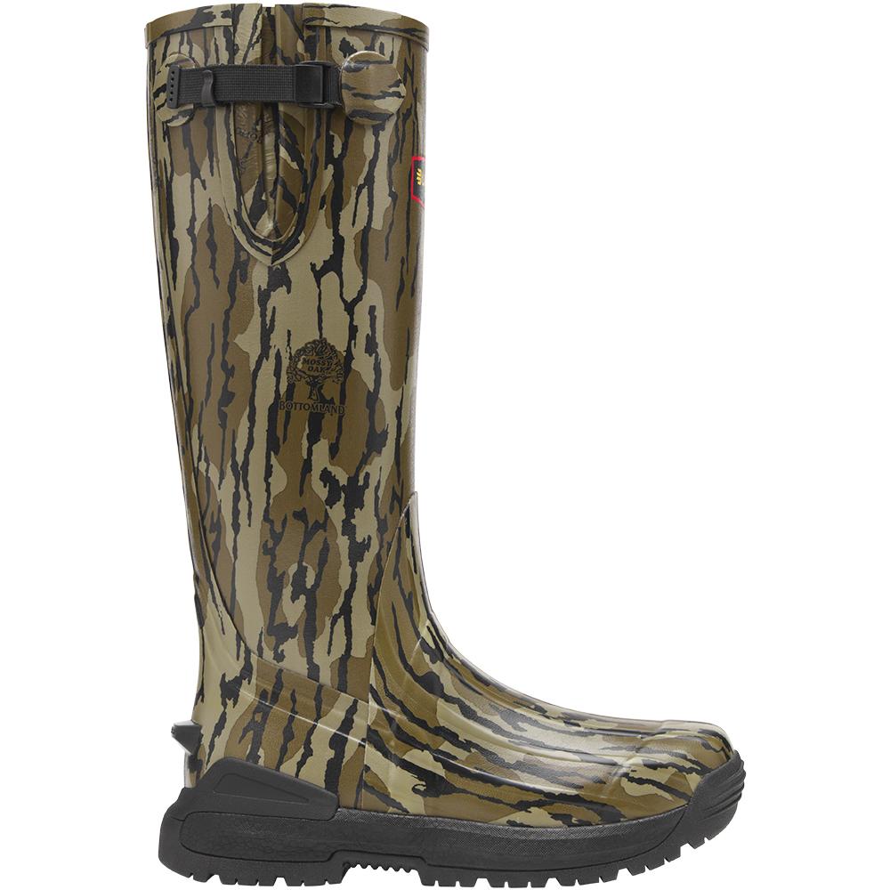 Chattanooga LaCrosse Burly AF 17-inch Mossy Oak Original Bottomland men's hunting boots, size 9, with rugged design and camo pattern.