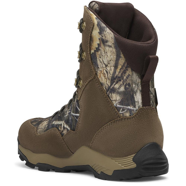 Chattanooga LaCrosse Ridgeback 8-inch Mossy Oak Country DNA waterproof hunting boots, size 8, with insulation and rugged design