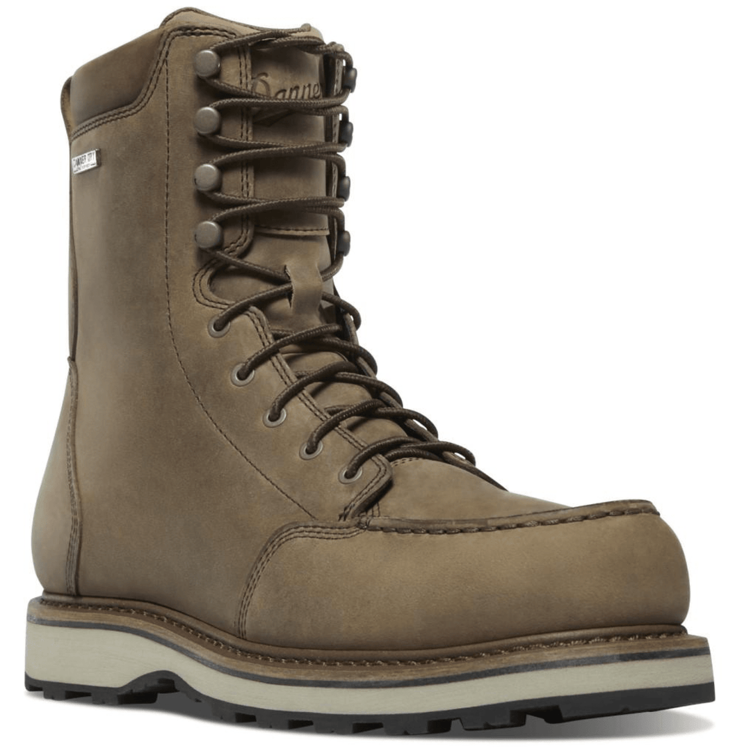 Danner Cedar River Moc Toe 8-inch Timberwolf boots in size 09 by Chattanooga, featuring rugged leather and durable construction