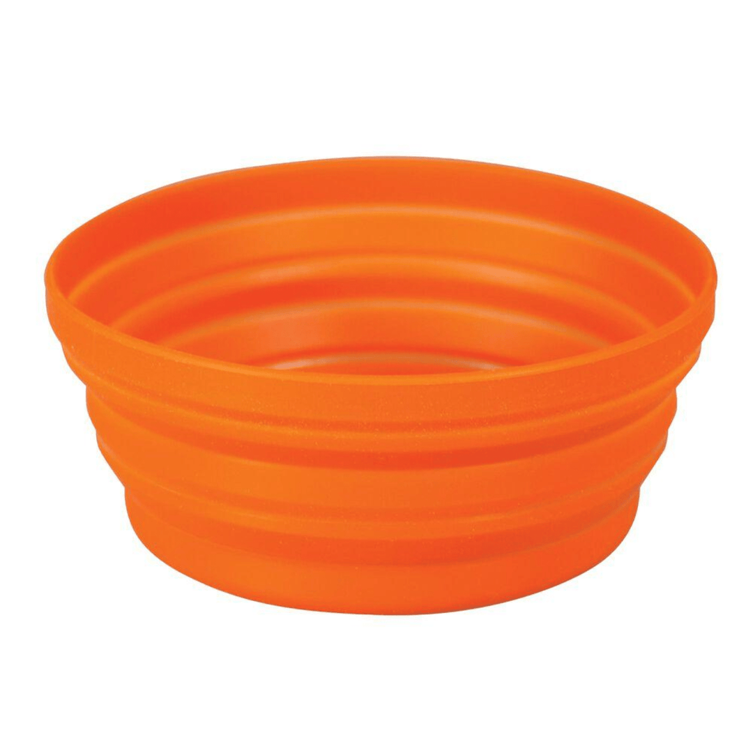 Orange heat-resistant FlexWare bowl by Chattanooga, durable and lightweight for outdoor survival and camping use.
