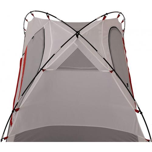Chattanooga Alps Mountaineering Meramac 2-person camping tent, lightweight and durable, set up for outdoor campground camping.