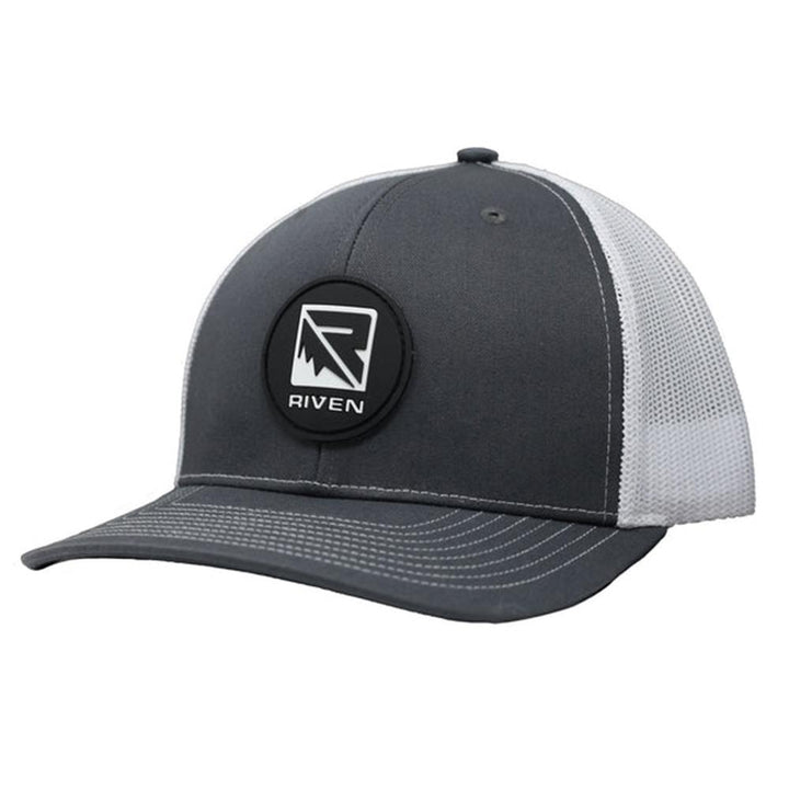 Riven Logo Patch Hat Grey White Mesh Snapback Adjustable Cap One Size Fits Most - POWER FIT SHOP — Powering Preparedness, Health &amp; Home