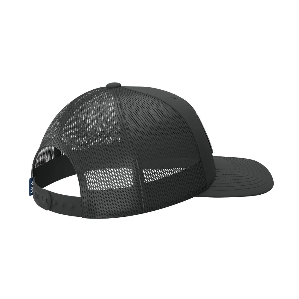 Black HUK HUK logo trucker cap by Chattanooga featuring a classic mesh back and adjustable strap.