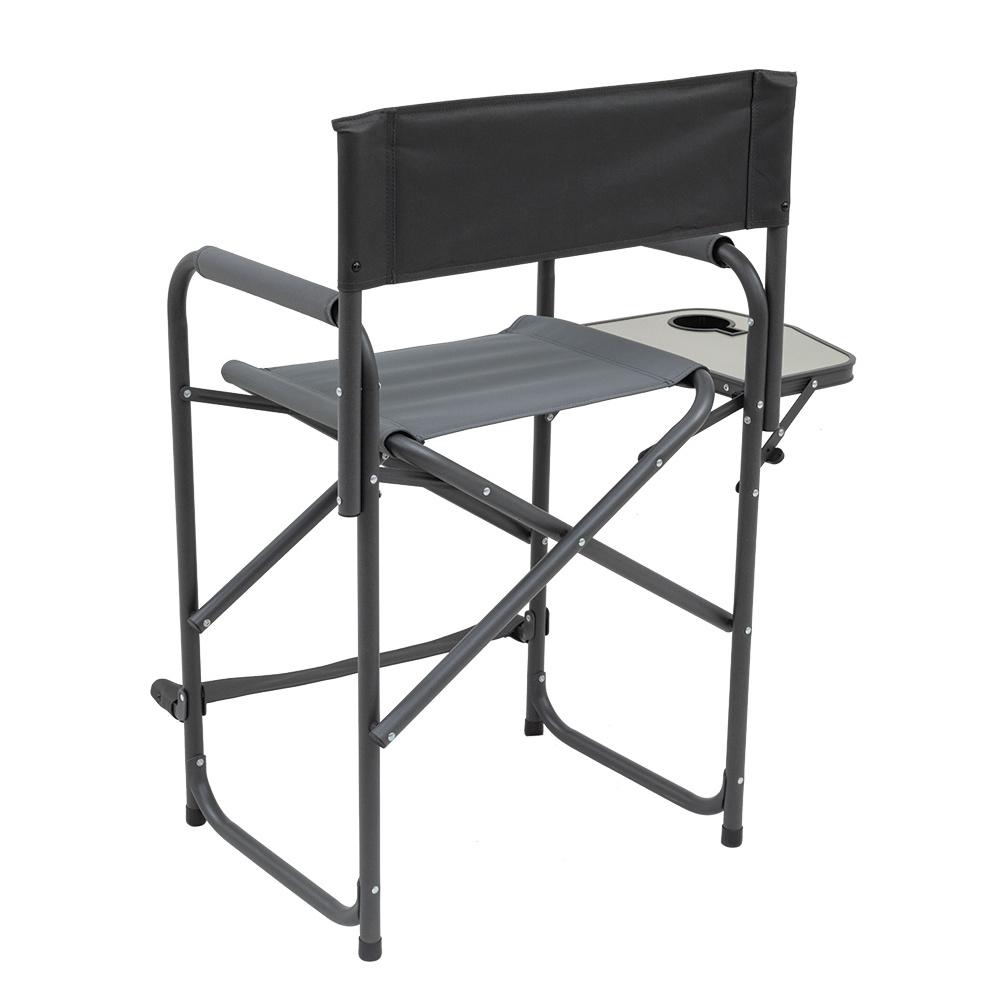 Chattanooga Alps Browning Directors Chair XT Plus camping chair in charcoal grey with foldable frame and padded seat.