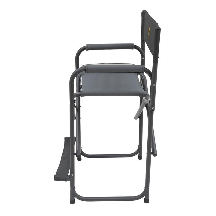 Chattanooga Alps Browning Directors Chair XT Plus camping chair in charcoal grey with foldable seat and armrests.