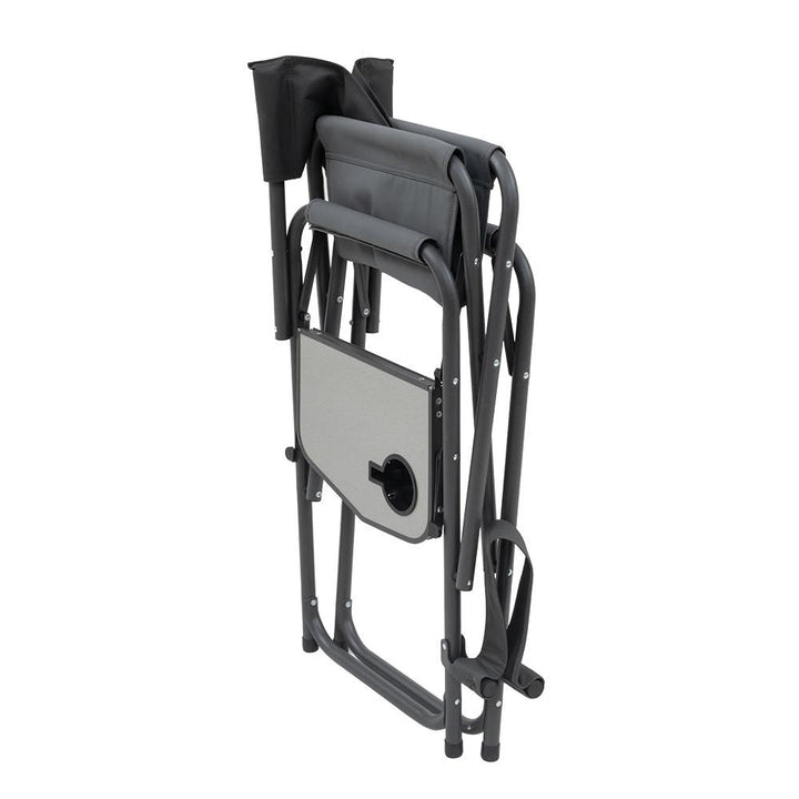 Chattanooga Alps Browning Directors Chair XT Plus camping chair in charcoal grey, folding seat with armrests and sturdy frame.