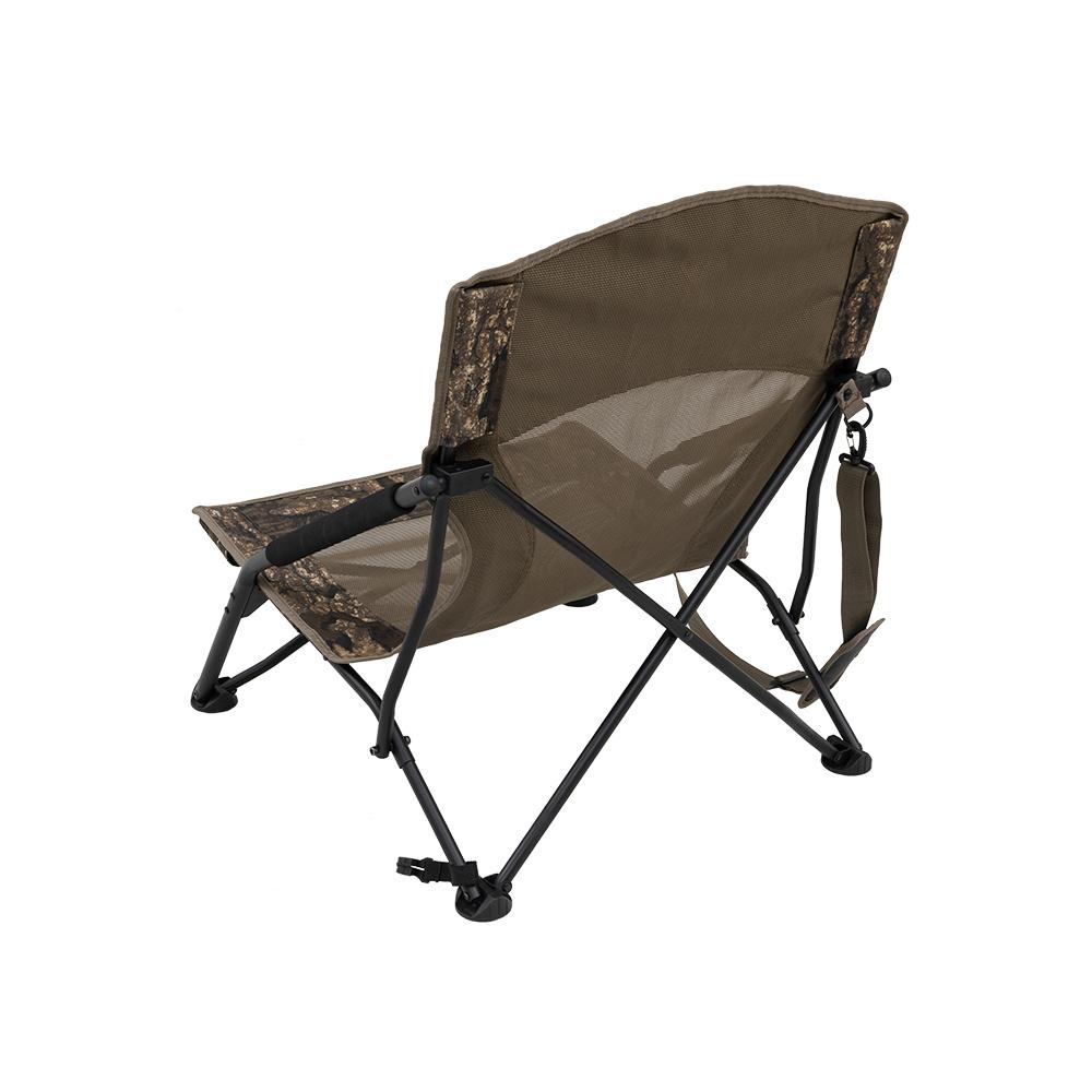Chattanooga Alps Browning Strutter MC Camp Chair in Mossy Oak Country DNA, portable outdoor chair with armrests and durable fabric