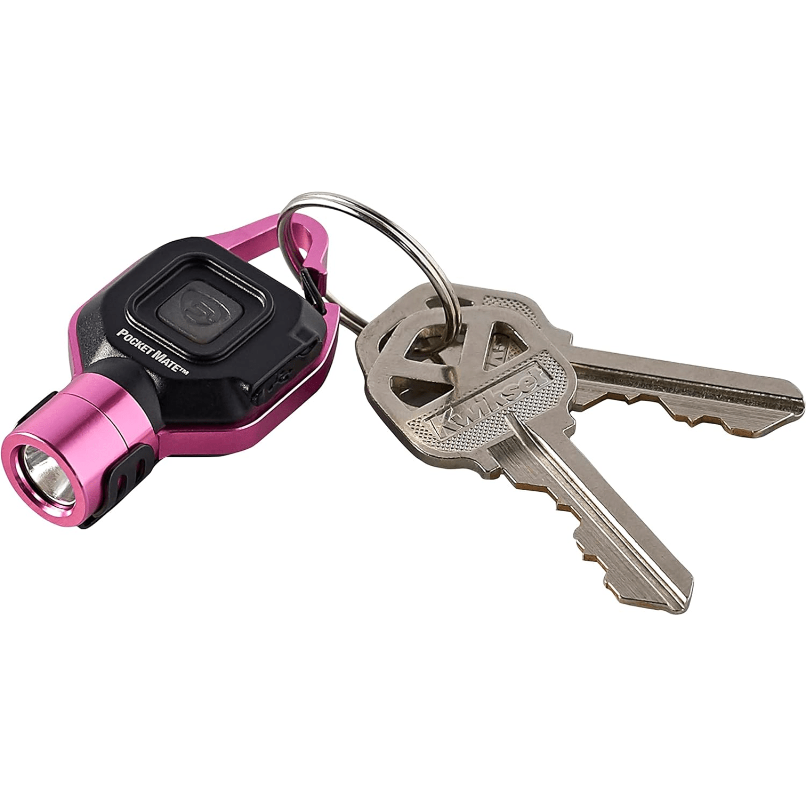 Pink Streamlight pocket clip-on flashlight with 325 lumens, USB rechargeable, compact keychain light by Chattanooga.