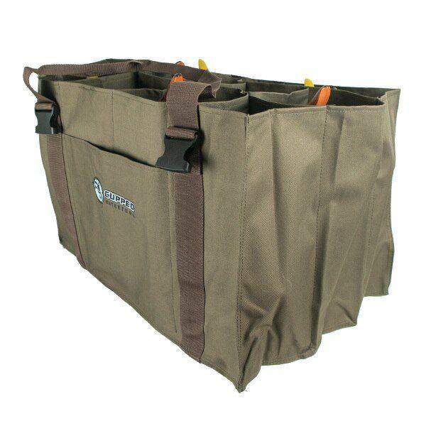Chattanooga Cupped 12-slot duck decoy bag with padded straps and multiple compartments for waterfowl hunting gear.