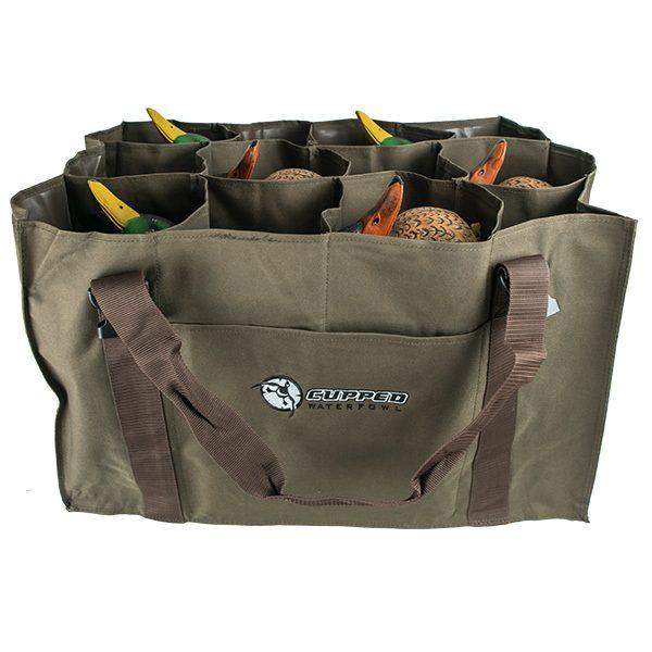 Chattanooga Cupped Cupped 12-slot duck decoy bag with padded straps for easy carrying and secure storage of decoys