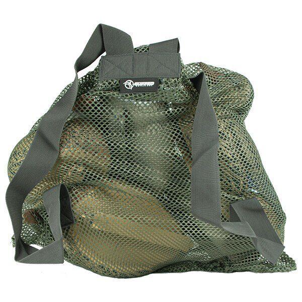 Large mesh decoy bag by Chattanooga with cupped design, ideal for storing and transporting decoys during hunting.