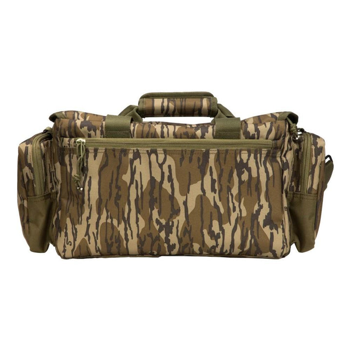 Chattanooga Higdon Outdoors Mossy Oak Bottomland blind bag for decoy and gear storage, durable camo fabric with carry handle.