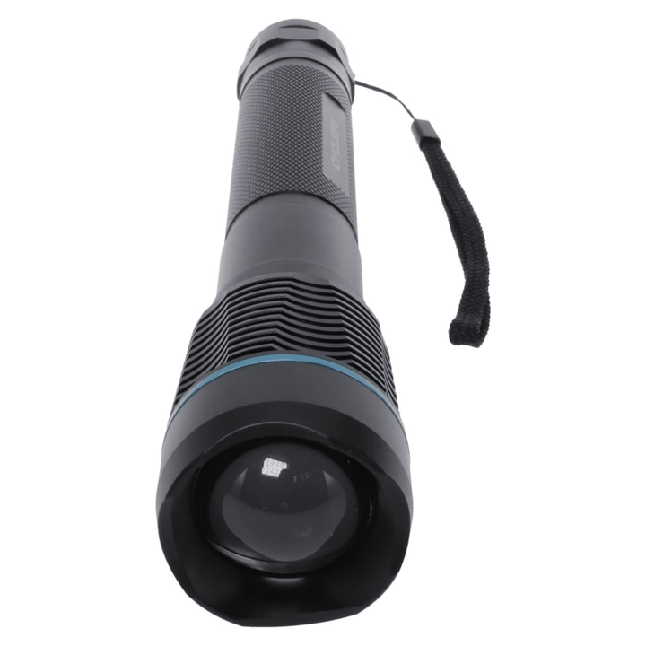 Chattanooga Cyclops Brontes 2K flashlight emitting bright 2000 lumens, with a sturdy black body and adjustable focus.