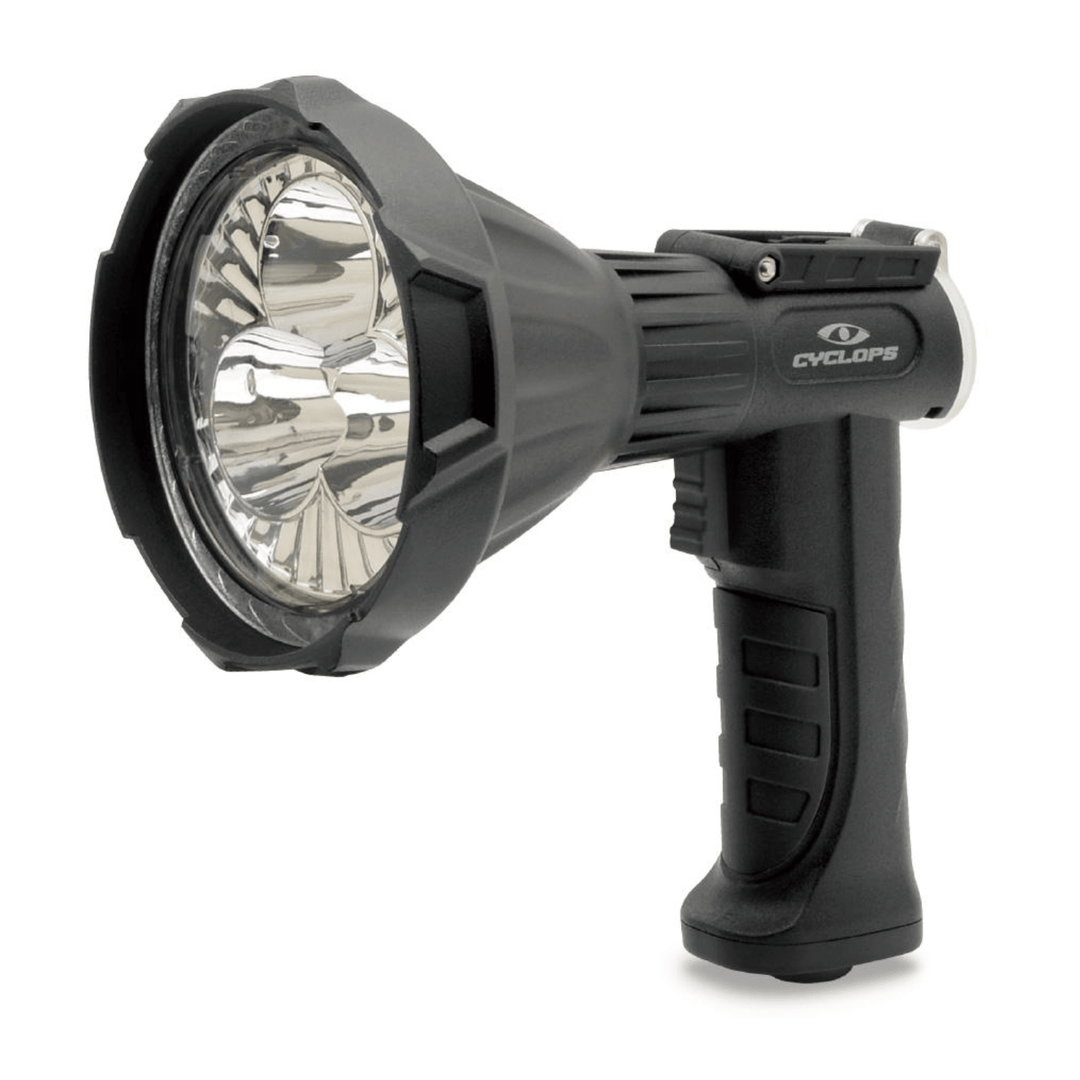 Chattanooga Cyclops REVO RS rechargeable handheld flashlight with 4000 lumens, portable design, suitable for DC 12-24V applications.