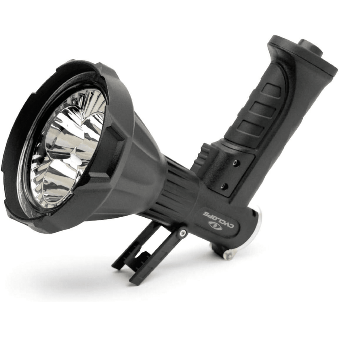 Chattanooga Cyclops REVO RS rechargeable handheld flashlight with 4000 lumens, portable design, and DC 12-24V power source.
