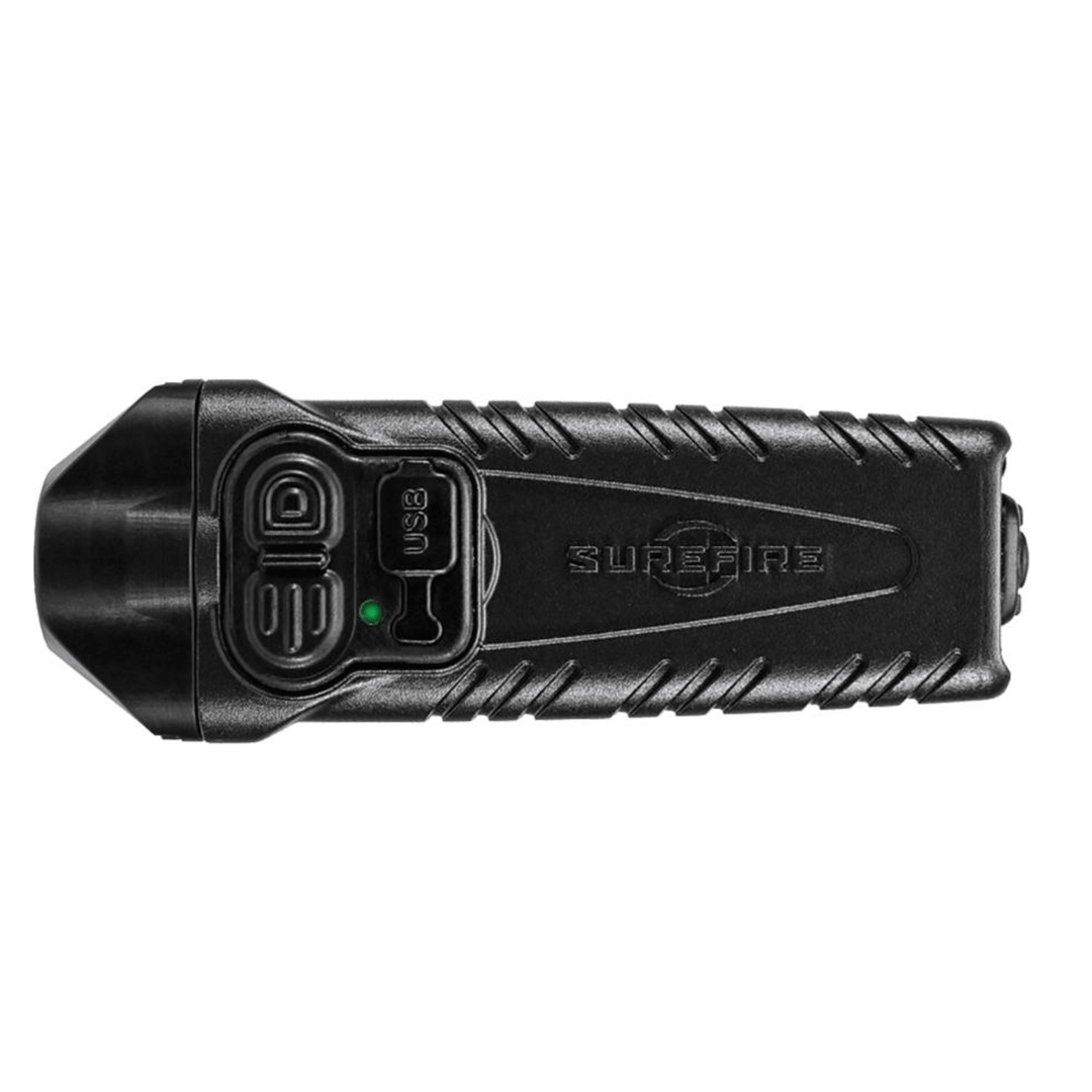 Black Chattanooga Stiletto Pro rechargeable pocket LED flashlight with 1000 lumens, multi-output, compact and portable.