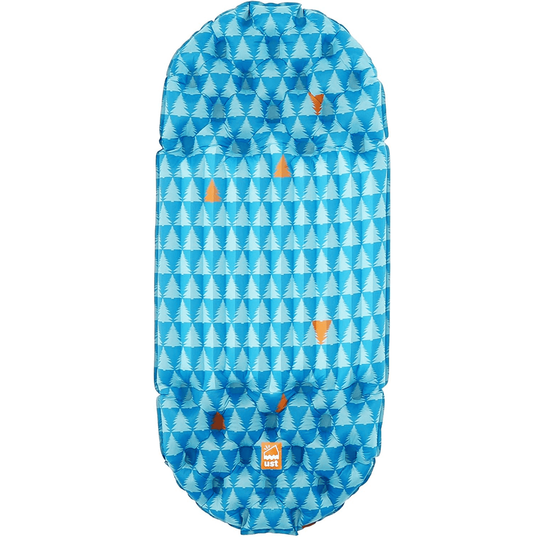 Blue Chattanooga Ultimate Survival Freestyle Backpacking Short Sleeping Air Mat, lightweight and compact for outdoor camping.
